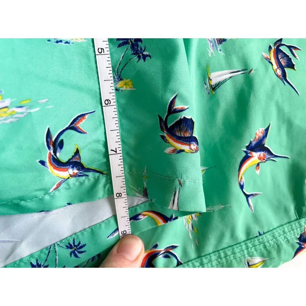 Men's Polo Ralph Lauren Teal Sword Fish Swim Trunks Size Medium